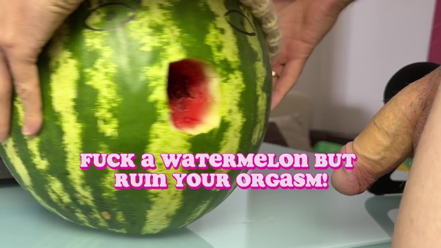 Allowed slave to fuck watermelon in her mouth like a slut. ASMR sounds like pussy