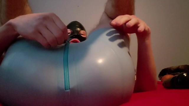 Latex Boy Takes HUGE Toys in the Ass