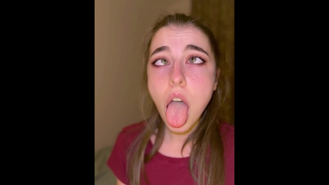 Exited Ahegao face by tiny Brazilian girl