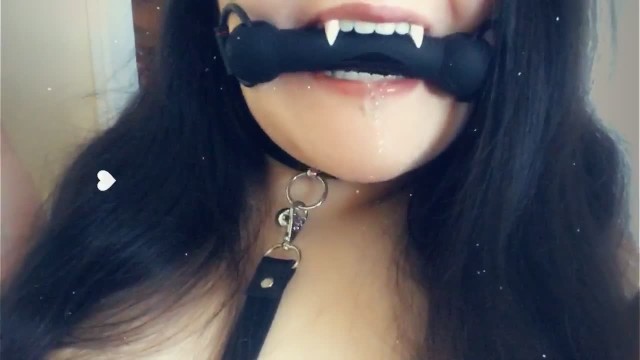 Vampire drooling with a bone gag in my mouth