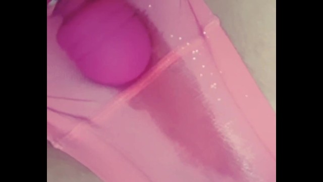 Cute teen's wet pussy squirting multiple orgasms through pink panties!