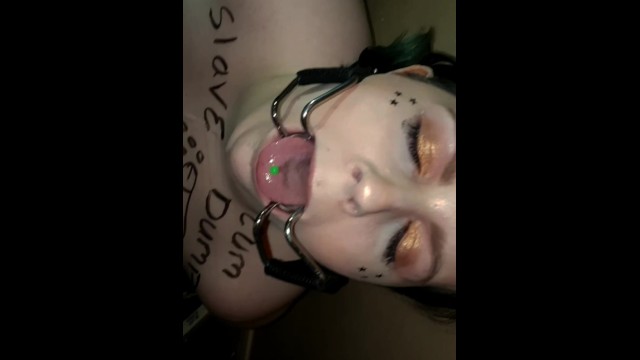 Topless Chained Up Spider Gag FaceFuck Blowjob Facial up the nose LOL
