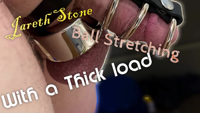 Jareth Stone Stretching his balls and can't hold back the load. Thick cum Shot