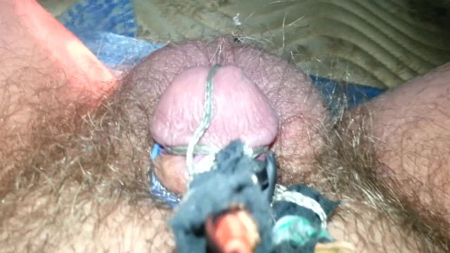 Painful electro torture my tiny penis