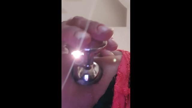 Stretching my pussy with my large plug