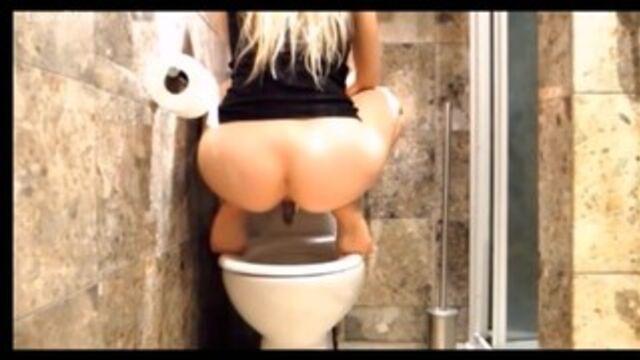 18 blonde scat public toilet