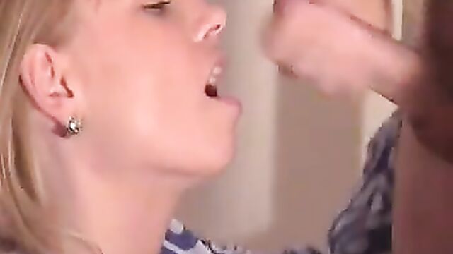 Babe Gets Cum Facial And Mouth Piss